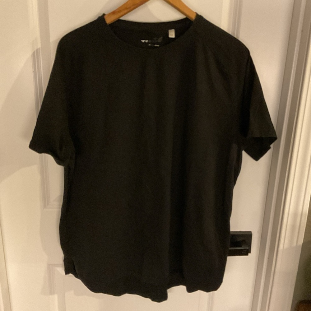 Tezo - Short Sleeve Classic Black Men's T-Shirt - Size 2XL